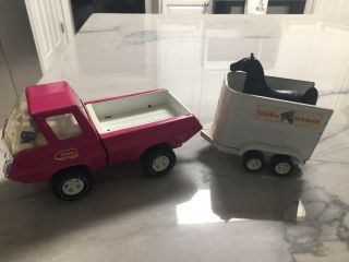 Vintage 1970s Tonka Toys Mini Pony Puller - Purple Pickup Truck 1265 Vg
