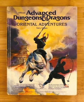 Ad&d Oriental Adventures Official Sourcebook Rpg Gary Gygax Tsr 2018 Gc