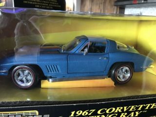 1967 Chevy Corvette Sting Ray By Ertl Blue Red American Muscle Diecast 1:18
