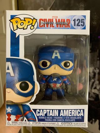 Funko Pop Marvel Captain America Civil War: Captain America Bobble - Head 7223
