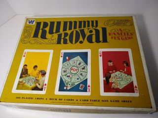 Rummy Royal Card Game Set - Cards,  Chips,  Game Sheet 1965