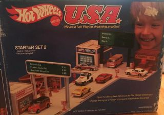 Vintage 1981 Hot Wheels Usa Starter Set 2,  Mattel Hot Wheels