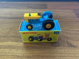 1967 Lesney Matchbox No.  39 Ford Tractor In E Series Box