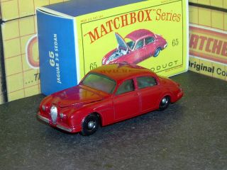 Matchbox Lesney Mark 2 Jaguar 3.  8 L Saloon 10x36bpw 65 B1 Sc5 Vnm & Crafted Box
