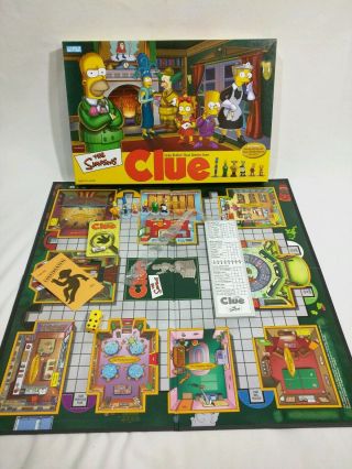 The Simpsons Clue Board Game 2nd Edition 2002 Parker Brothers 100 Complete