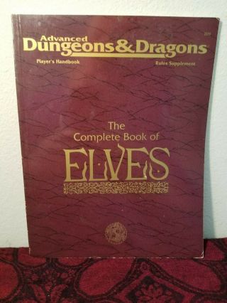Ad&d The Compete Book Of Elves - Tsr