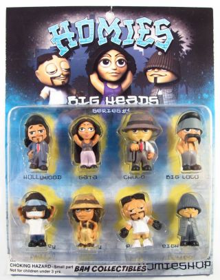 Homies Homieshop Big Heads Series 1 Mini Figures Complete Set 8 - Pack