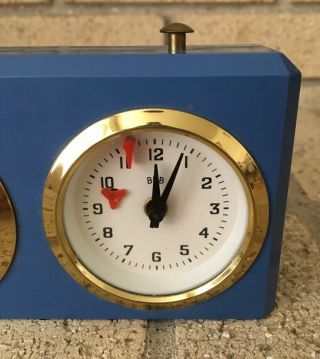 Vintage Blue BHB Special Mechanical Chess Clock Made In Germany 3