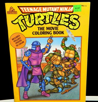 Teenage Mutant Nija Turtles The Movie Coloring Book Vintage 1990