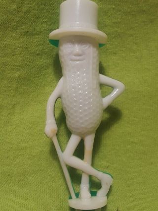 Rare Vintage Planters Peanuts Whistle White And Green In Color