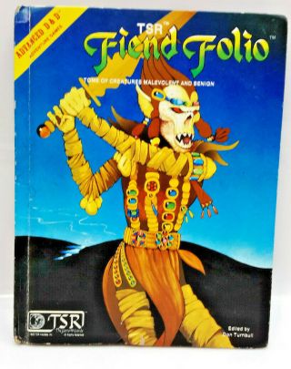 1981 Advanced Dungeons & Dragons - Fiend Folio - Early Print Hc Book - C6428 - B