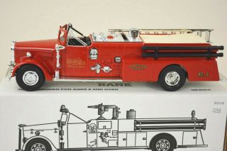 1994 Ertl 1955 Ward Lafrance Fire Pumper Truck F118 Dubuque Iowa Fd Bank 1/30
