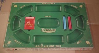 Cadco 1968 Tripoley Game Special Edition 300 With Tray Cards Chips