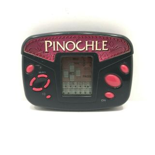 Radica Electronic Pinochle Handheld Travel Game Model 3667 Vintage Well