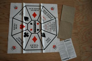 Vintage Rummoli Game Sheet Plastic Sheet Cardboard Chips & Rules Canada Games