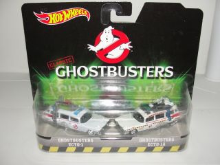 Classic Hot Wheels Ghostbusters 2 Pack Ecto - 1 & Ecto - 1a Nip 2015 Mattel