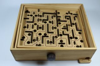 Vintage Brio Labyrinth Puzzle Maze Wood Metal Marble Skill Game Sweden