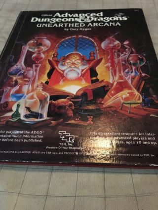 Unearthed Arcana 1st Edition Advanced Dungeons And Dragons