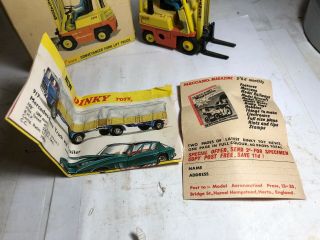Vintage Dinky Toys 404 Fork Lift W/ Box Paperwork