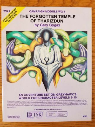 The Forgotten Temple Of Tharizdun: Wg4 Greyhawk Ad&d 1st Edition