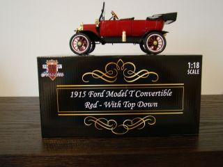 Motor City Classics 1:18 1915 Ford Model T Convertible,  Red Top Down