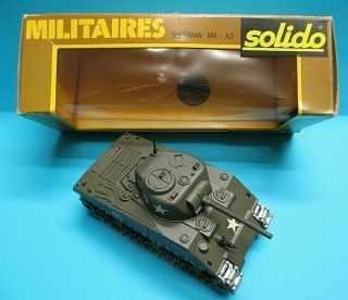 Solido No.  231 1/50 Scale Wwii Us Army M4a3 Sherman 670 Tank Diecast Model Exc