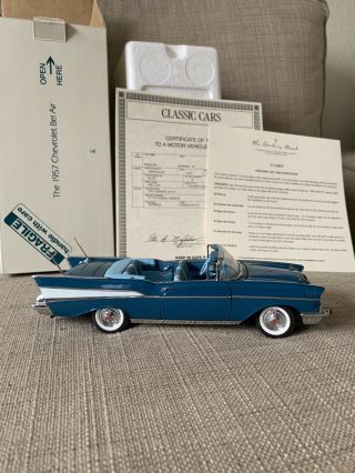 Danbury 1957 Chevrolet Chevy Bel Air And Title Blue Convertible