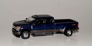 BLUE 2018 FORD F - 350 KING RANCH DUALLY TRUCK 1/64 SCALE DIECAST MODEL GREENLIGHT 2