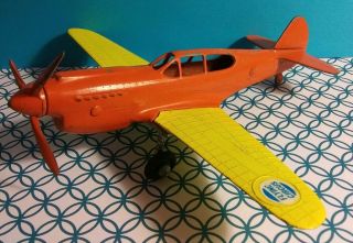 Vintage Hubley P - 40 Warhawk Flying Circus Propeller Airplane Diecast Metal Toy
