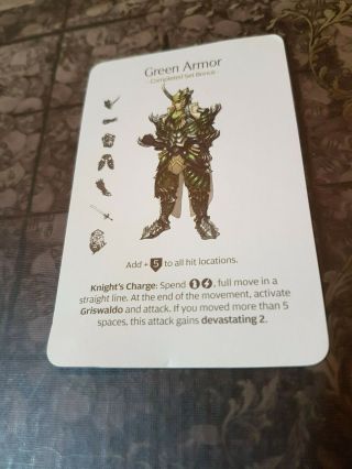 Kingdom Death: Monster - Green Armor expansion,  mild flaws on some cards 3