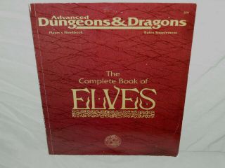 Ad&d 2nd Ed Aid - Phbr8 The Complete Book Of Elves (hard To Find And Vg, )