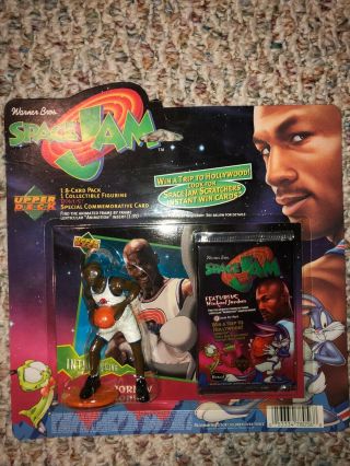 Moc 1996 Upper Deck Warner Bros Space Jam Michael Jordan Figure,  8 Card Pack