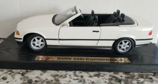 1993 BMW 325i Convertible White Maisto 1:18 Scale Diecast Model Car No Box 6