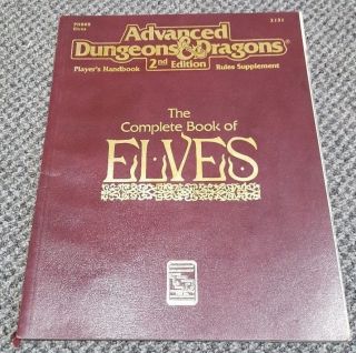 The Complete Book Of Elves Advanced Dungeons & Dragons Ad&d 2131