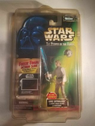 1997 Kenner Star Wars Luke Skywalker Action Figure Power Of The Force,  Case