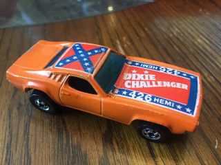 Hot Wheels Dixie Challenger Flag Tampo General Lee 1975 Orange Diecast Car