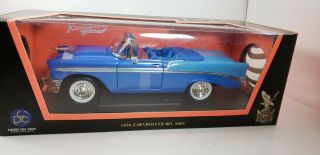 1956 Chevrolet Bel Air Convertible Blue 1/18 Diecast Car Model By Road Signature