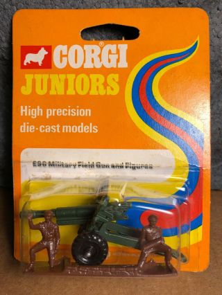 Vintage Corgi Juniors | E96 | Military Field Gun And Figures | On Card | 1973