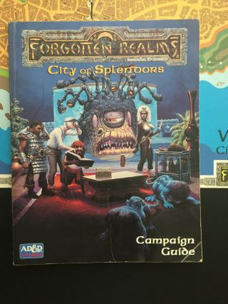 Forgotten Realms City Of Splendors Waterdeep And The North Ad&d Tsr & Map Ad&d2