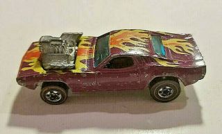 1970 Mattel Hot Wheels Rodger Dodger " Red Line " (plum) Hk Sharp Rare Muscle Car