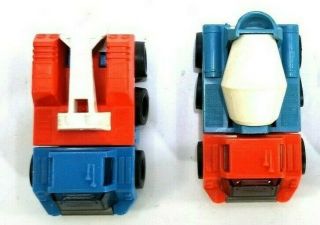 Vintage Tonka Totes Tow Truck And Cement Mixer Blue & Red