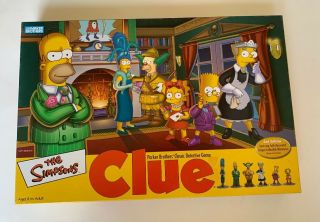 The Simpsons Clue Board Game 2002 Parker Brothers Complete 2nd Edition.