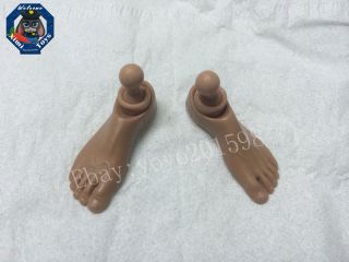 1pair 1/6 Scale Male Feet With Connector For 12 " Dam Ttl Ht Figure Body Doll