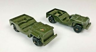 Two Vintage Tootsietoy Jeep Made In Usa