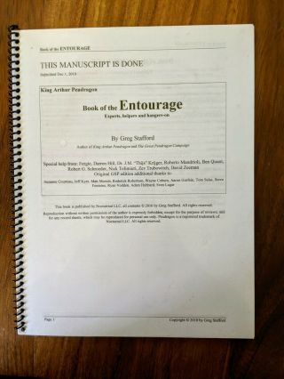 Pendragon - Book Of The Entouage - Manuscript Done - Stafford - 2010