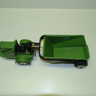 Vintage Marx Lumar Mobile Dump Truck,  Pressed Steel Toy Vehicle,  Green Repaint 5
