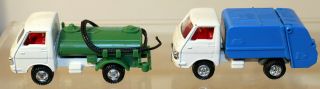 Dte 2 Japan Tomy Tomica Pocket Cars 37 Wh/grn Isuzu Elf Chem Truck & 35 Refuse