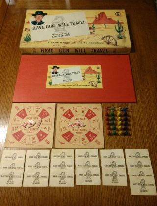 Vintage 1959 " Have Gun Will Travel " Parker Brothers Board Game Cbs Tv Show