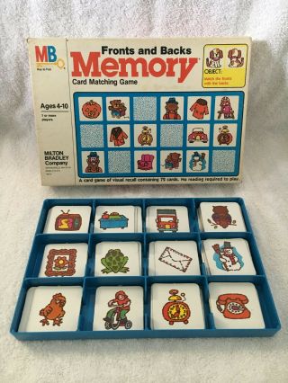 Vintage 1980 Memory Fronts And Backs Card Matching Board Game Ships For