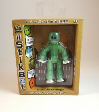 Stikbot Translucent Light Green Stikbot Action Figure [glows In The Dark] 3 In.